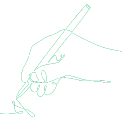 line drawing of a hand that is writing